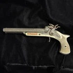 1950S Hubley Pirate Toy Pistol Double Barrel Cast Iron 9" Cap Gun.. Fixed Price $23.50.