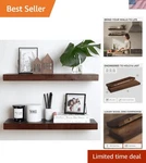 24INCH Walnut Floating Shelves For Wall, High End Solid Real Wood Floati.... Fixed Price $121.55.
