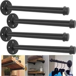 Industrial Pipe 7" Rustic Floating Shelf Brackets Black Set Of 4 New Box. Fixed Price $19.95.