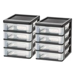 Iris Small 4-DRAWER Compact Desktop Organizer, Stacking Unit, Black-clea. Fixed Price $19.99.