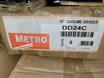 6 Pack Metro DD24C Shelf Divider 8X24 Chrome Plated Shelving Rack Restaurant. Fixed Price $50.00.