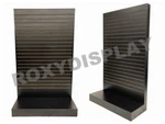 Black Wood Pressed 80 Inch Tower Style Slat Wall Floor Fixture Display. Fixed Price $125.00.