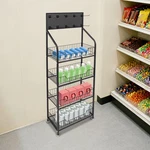 4TIER Retail Display Rack With Wheel Wire Snack Candy Stand Kitchen. Fixed Price $77.23.