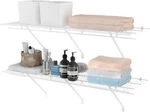 Haushof Closet Shelves 4FT X 16IN Wall Mounted 2-PACK White Metal Wire Shelving. Fixed Price $46.69.