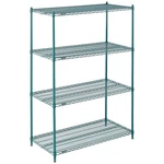 Nexel Wire Shelving Green Epoxy 48"W 24"D 74"H. Fixed Price $250.69.