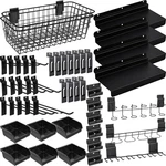 40-PIECE Slatwall Organizer Kit Includes Hooks, Shelves, Baskets, Bins, Scr.... Fixed Price $71.01.