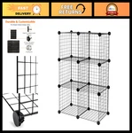 Stackable 6-CUBE Wire Grid Storage Organizer Metal Shelving Unit, Easy Assembl. Fixed Price $63.99.