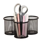 Mind Reader Pen And Accessories Holder, Desktop 3.5"L X 3.5"W 3.75"H, Black. Fixed Price $15.44.