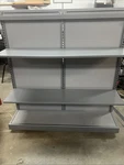 Gondola Shelving 4 Foot Two Sided Unit Sleek Gray Titanium Commercial, Retail. Fixed Price $225.00.