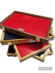 2- Display Cases-size 12" X 18" 2", Oak Cherry Or Walnut Wood Showcases. Fixed Price $110.00.