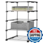 Whitmor Tier Shelf Tower Closet Storage Organizersilver 6779-4415. Fixed Price $128.56.
