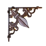 Pair Of Cast Iron French Fleur-de-lis Shelf Brackets. Fixed Price $45.18.