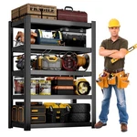 Cjf 5-TIER Metal Storage Shelves, Shelving For Garage, Basement, Black. Fixed Price $50.15.