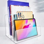 Clear Acrylic File Organizer, 4 Sections Holder Sorter, Office D.... Fixed Price $32.90.