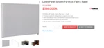 Lorell Gray Fabric Panel (LLR-90264) (LLR90264). Fixed Price $250.00.