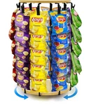 Chip Rack Display Stand, 5 Tiers 40 Clips 360 Rotating Wooden .. Fixed Price $40.99.