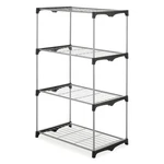 Whitmor 4-TIER Freestanding Metal Shelf Tower Closet System, Black & Silver. Fixed Price $46.95.