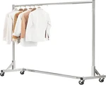 Heavy Duty Chrome Rolling Garment Rack - 600LB Capacity, 70IN Extra Long. Fixed Price $120.00.