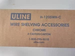 Uline H-1205WH-C 5" Polyurethane Wire Shelving Stem Casters Chrome Set Of 4. Fixed Price $44.99.