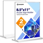 2 Pack Acrylic Sign Holder 8.5X11, Double Sided Clear Display Stand Table Top. Fixed Price $13.05.