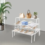 3 Tier Retail Display Stand Shoe Bag Rack Modern Double Side Store Fixture. Fixed Price $123.22.