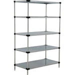 Nexel 5 Tier Solid Galvanized Steel Shelving Starter Unit 36"W 18"D 63"H. Fixed Price $411.98.