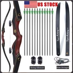 Archery 60" Takedown Recurve Bow Arrows Set 30-50LBS Wooden Riser Hunt Shooting. Fixed Price $43.23.