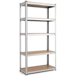 72" Heavy Duty Steel 5 Level Garage Shelf Storage Adjustable Shelves Silver. Fixed Price $84.99.