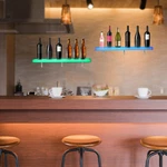 2X Liquor Bottle Display Shelf 32 Inch Acrylic Floating Lighted Bar Us. Fixed Price $105.70.