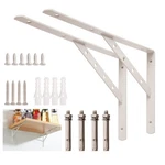 14 Inch Shelf Brackets Heavy Duty Triangle Stainless Steel White 2 Pcs. Fixed Price $36.34.