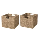 12X12X10IN Seagrass Storage Baskets Set Of Large Wicker Decorat. Fixed Price $56.02.