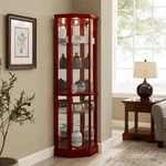 Display Cabinet With Lighting Features Adjustable Shelves Mirrored Back Panel. Fixed Price $325.00.