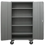 Durham 3502M-BLP-4S-95, Shelf 14G Steel Lockable Mobile Cabinet, 48"X24"X80". Fixed Price $2384.90.