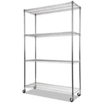 Alera Complete Wire Shelving Unit W/caster, Four-shelf, 48 X 18 72, Silver. Fixed Price $157.02.