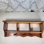 Vintage Wooden Wall Shelf W/pegs & Cubbies Rustic Farmhouse Display Storage. Fixed Price $44.99.
