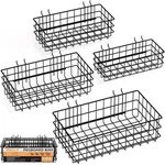 Incly 4 Pack Pegboard Baskets Bins Set, Size Square Style Black Metal. Fixed Price $33.50.