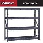 Heavy-duty 4-SHELF Metal Garage Storage Unit Black, 77"W X 72"H 24"D. Fixed Price $296.99.