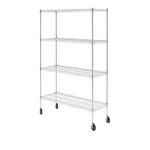 72 In. X 48 18 D Nsf 4-TIER Wire Shelving Rack Wheels Chrome. Fixed Price $174.28.