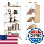 Yuanjimi 5-TIER Foldable Storage Shelves Wheels Folding Metal Shelf Unit. Fixed Price $164.35.