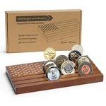 Samplife Rack,challenge Coins Display Stand Shelves Wooden Army Brown. Fixed Price $22.95.