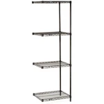 Nexel 5 Tier Black Epoxy Wire Shelving Add-on Unit 30"W 18"D 63"H. Fixed Price $165.97.