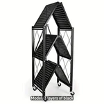 Leo Iris 3-TIER Foldable Metal Shelving Unit W/ Wheels, Black 29.92. Fixed Price $60.87.