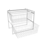 Wire Basket 2 Drawer Organizer Unit With Shelf For Pantry, Closet, Clothes, Line. Fixed Price $78.26.