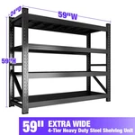 Garage Shelving Heavy Duty 6000 Lbs 4 Tier Storage Shelves Metal Organizer Rack. Fixed Price $134.75.