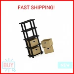 Furinno Laci 4-BINS System Rack, 11.3(W) X 28.8(H) Inch, Espresso/black. Fixed Price $37.28.