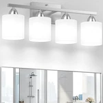 Modern 4-LIGHT Bathroom Vanity Sconce With Milky White Glass Shades. Fixed Price $99.99.