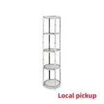 81.1" Portable Round Display Counter With Shelves, Light, Panels Local Pickup. Fixed Price $454.96.