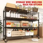 Heavy Duty Storage Shelving Unit ,4-TIER Metal Wire Shelves Garage With Wheels. Fixed Price $137.99.