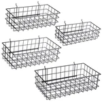 Pegboard Baskets Black Wire Shelf Square Style Garage Wall Organizer 4 Pcs. Fixed Price $42.52.