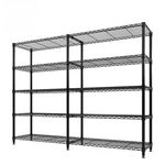 5-TIER L-shaped Black Metal Storage Shelve Unit With Adjustable Shelf, Wire. Fixed Price $113.84.